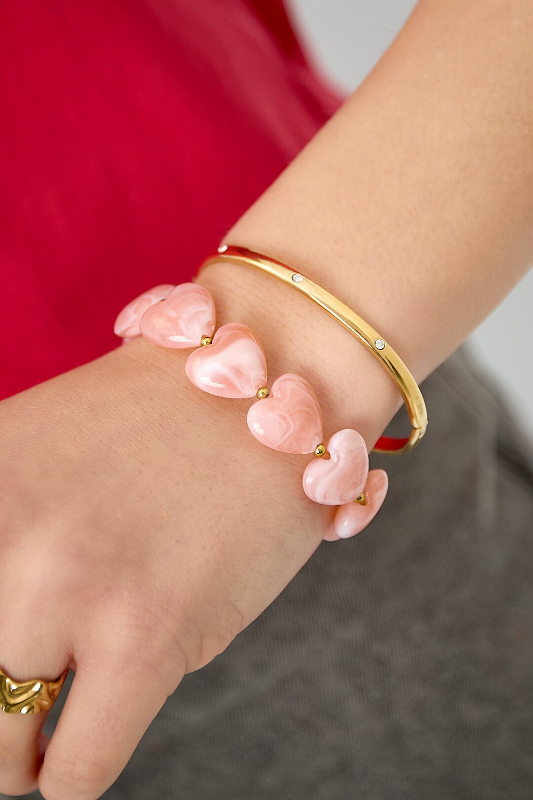 Good Reason casual bangle armband met steentjes