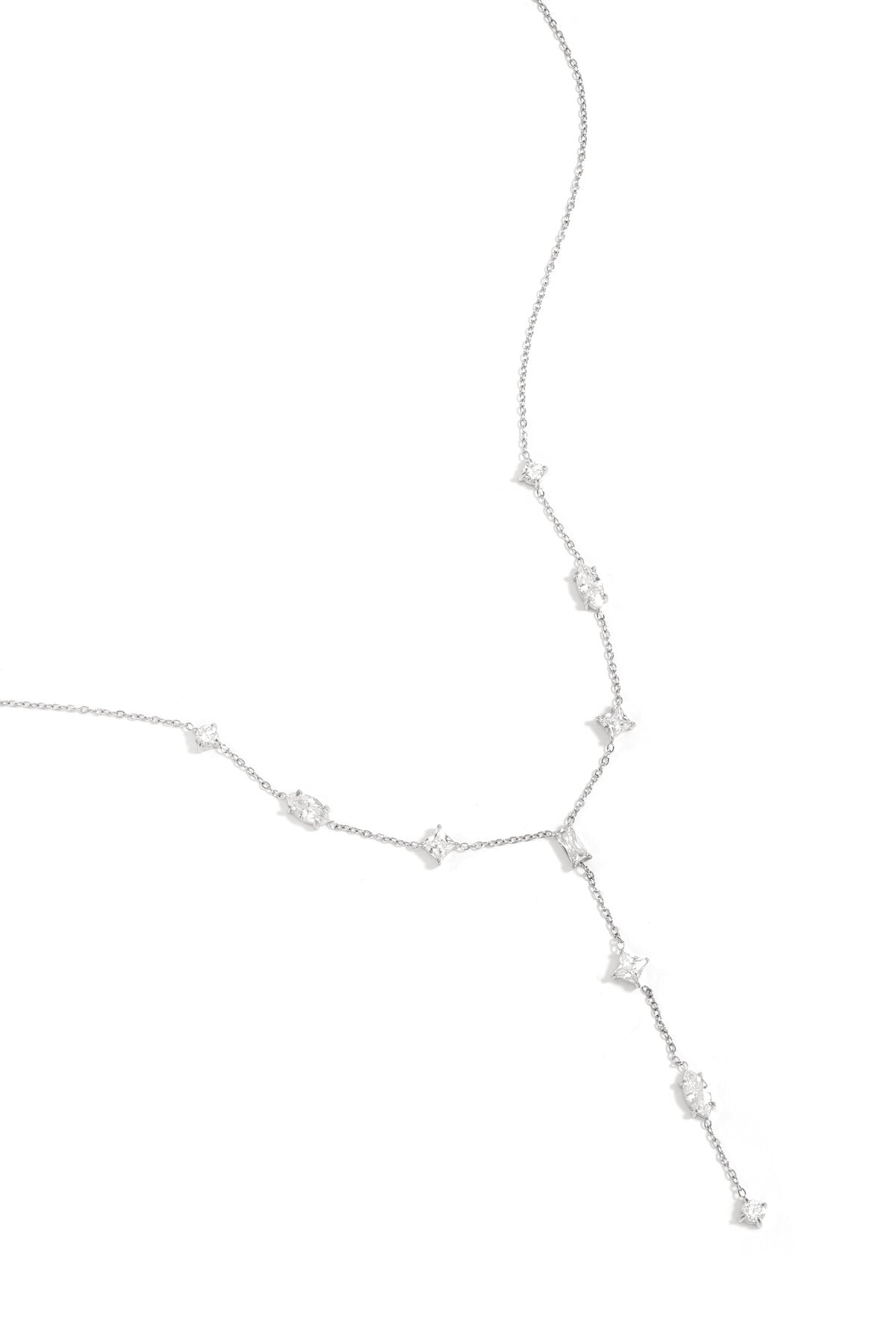Lucky Y-line necklace with stones