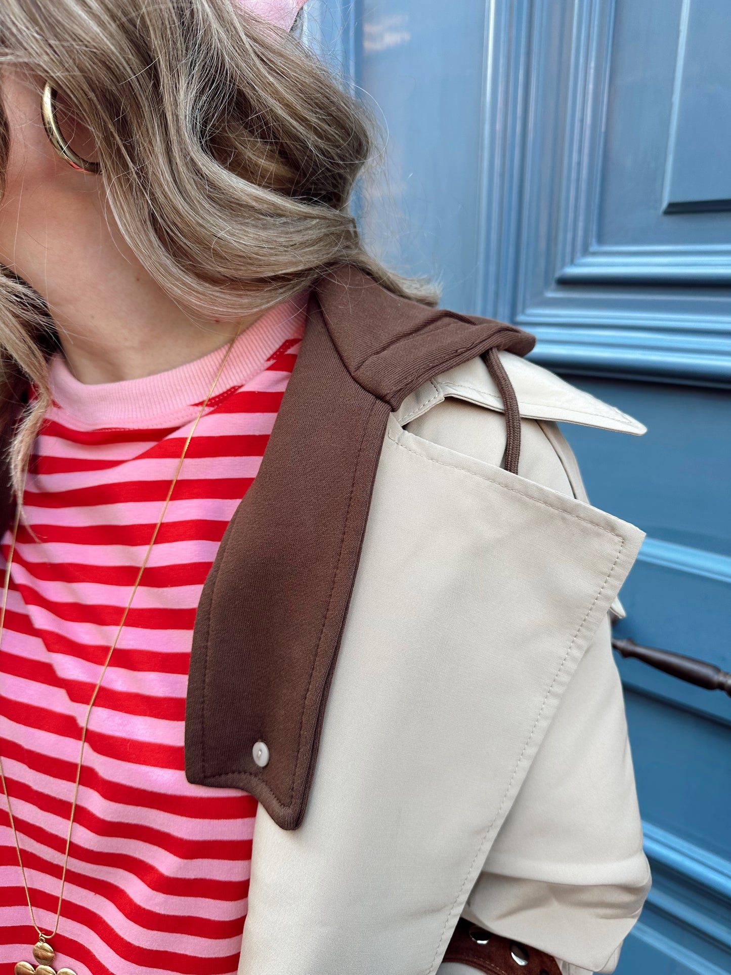 Trenchcoat mit Kapuze braun