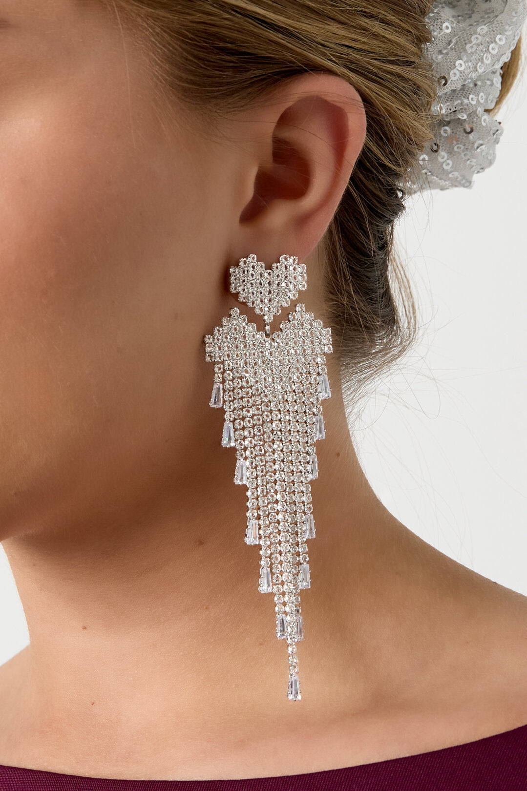 Love is not enough earrings heart silver