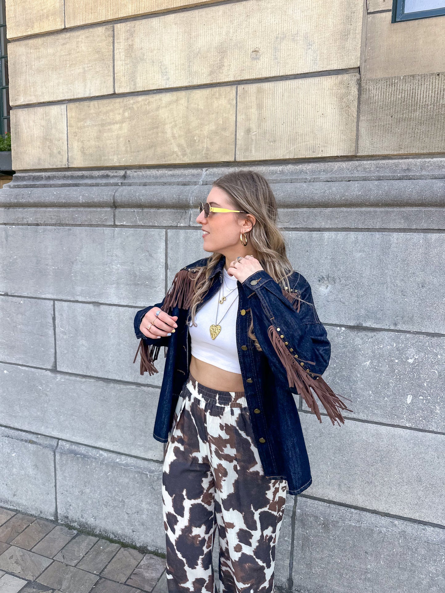 Poppy-Denim-Fransenbluse