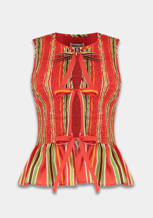 Harper & Yve Cindy Gilet Streifen rot