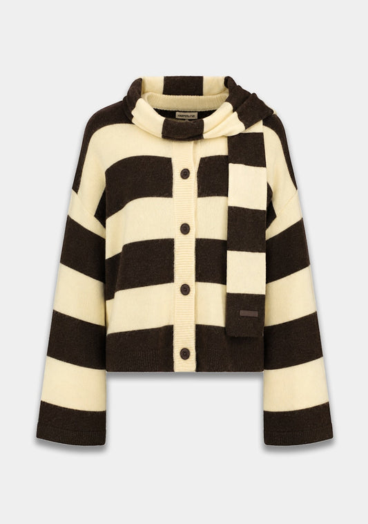 Harper & Yve Indy gestreepte cardigan met sjaal