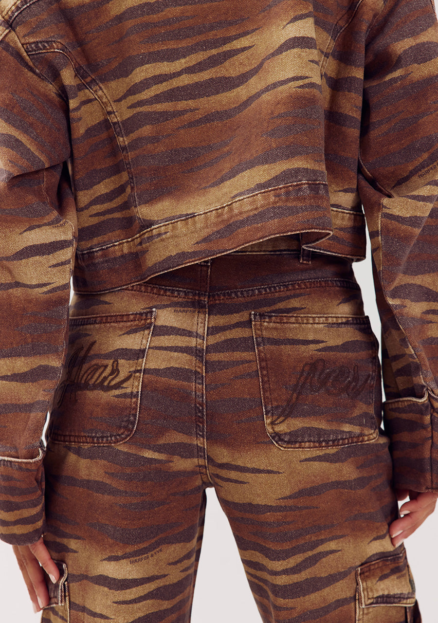 Harper & Yve Stella tiger jeans bruin