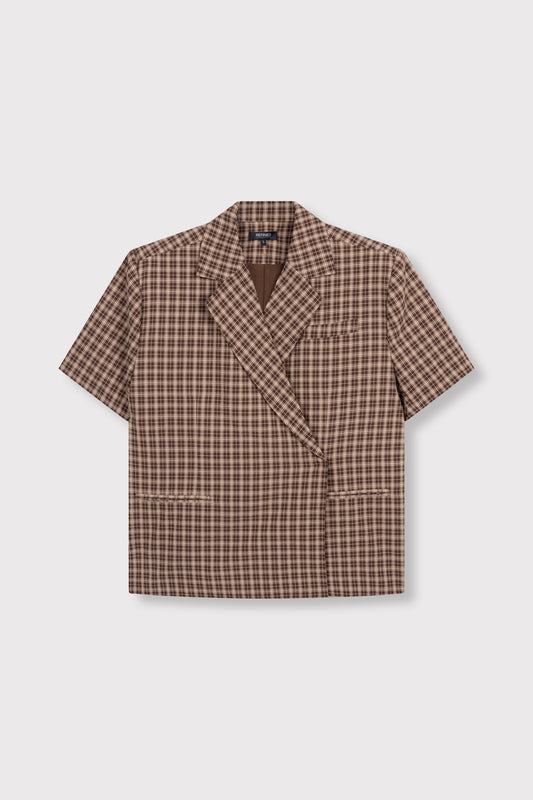 Refined Department ELLA oversized blazer check bruin