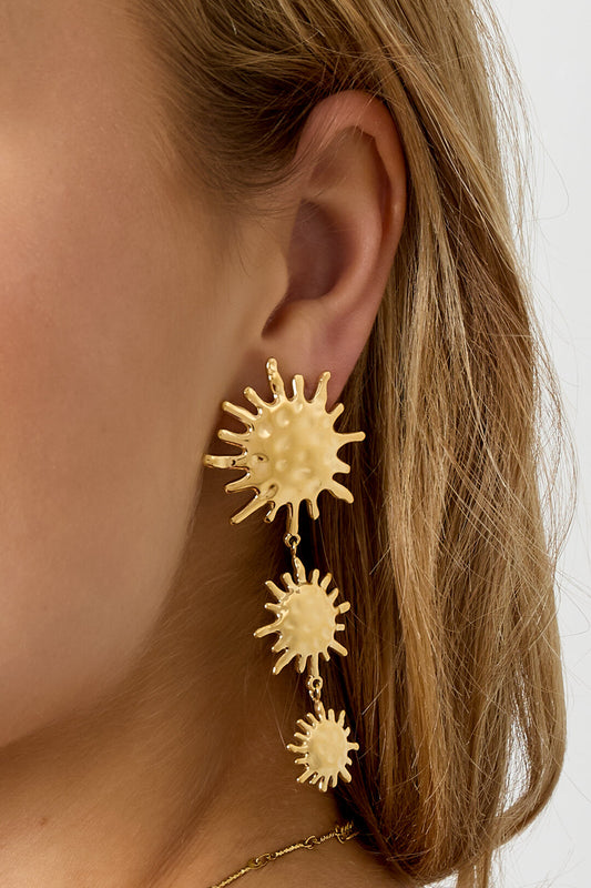 Sundown dangle statement earrings goud
