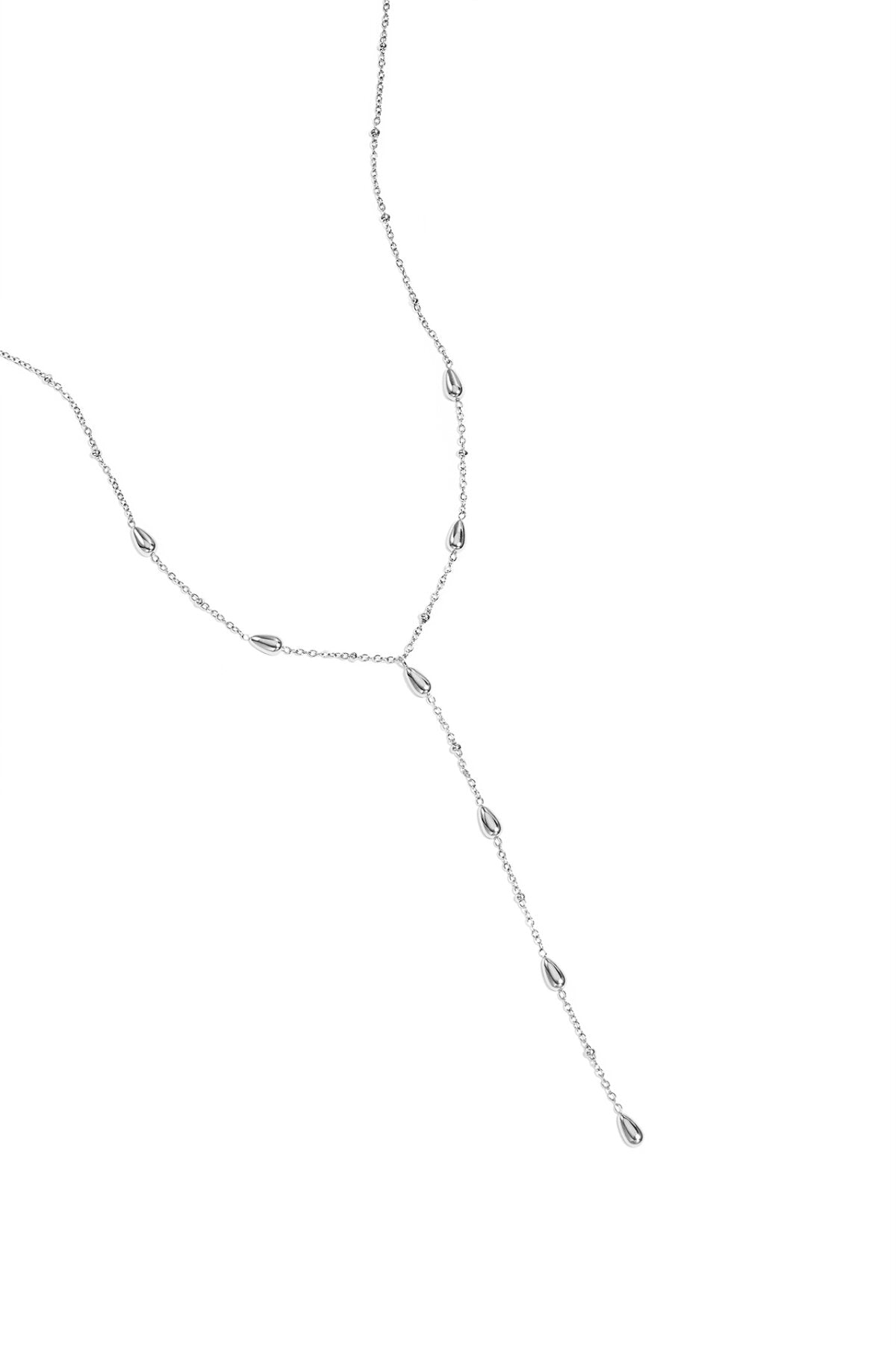 Lucky Y-line necklace with stones