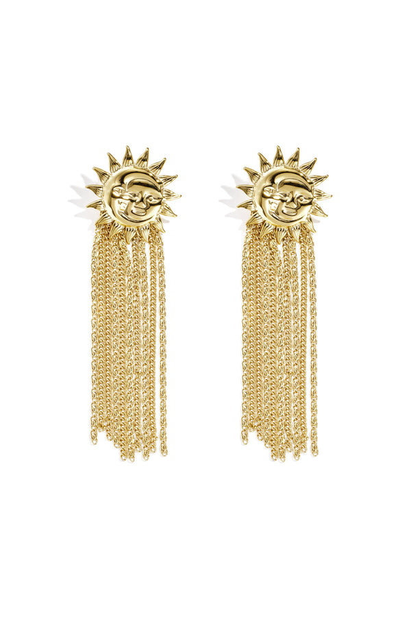 Sunrise dangle statement earrings goud