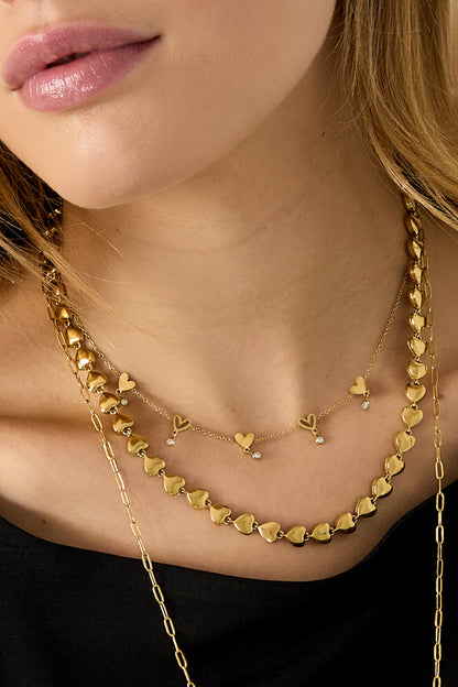 Always yours ketting kort met hartjes