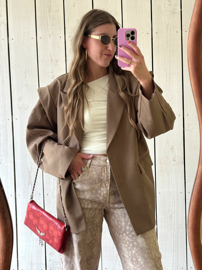 Isabella Blazer mit Gürtel Beige