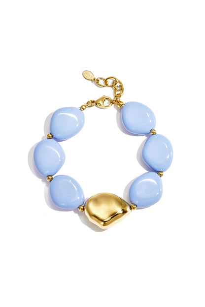 Eurosummer bracelet with organically shaped statement beads yellow