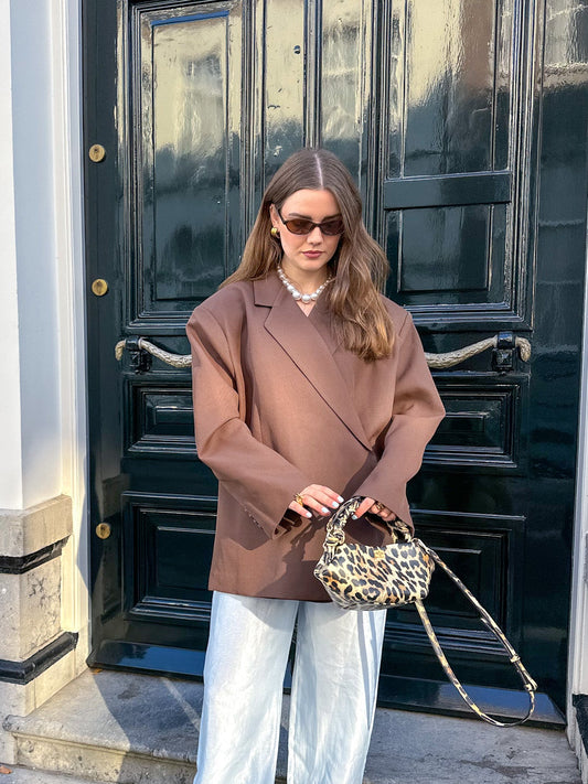 Kastiger Oversized-Blazer Braun