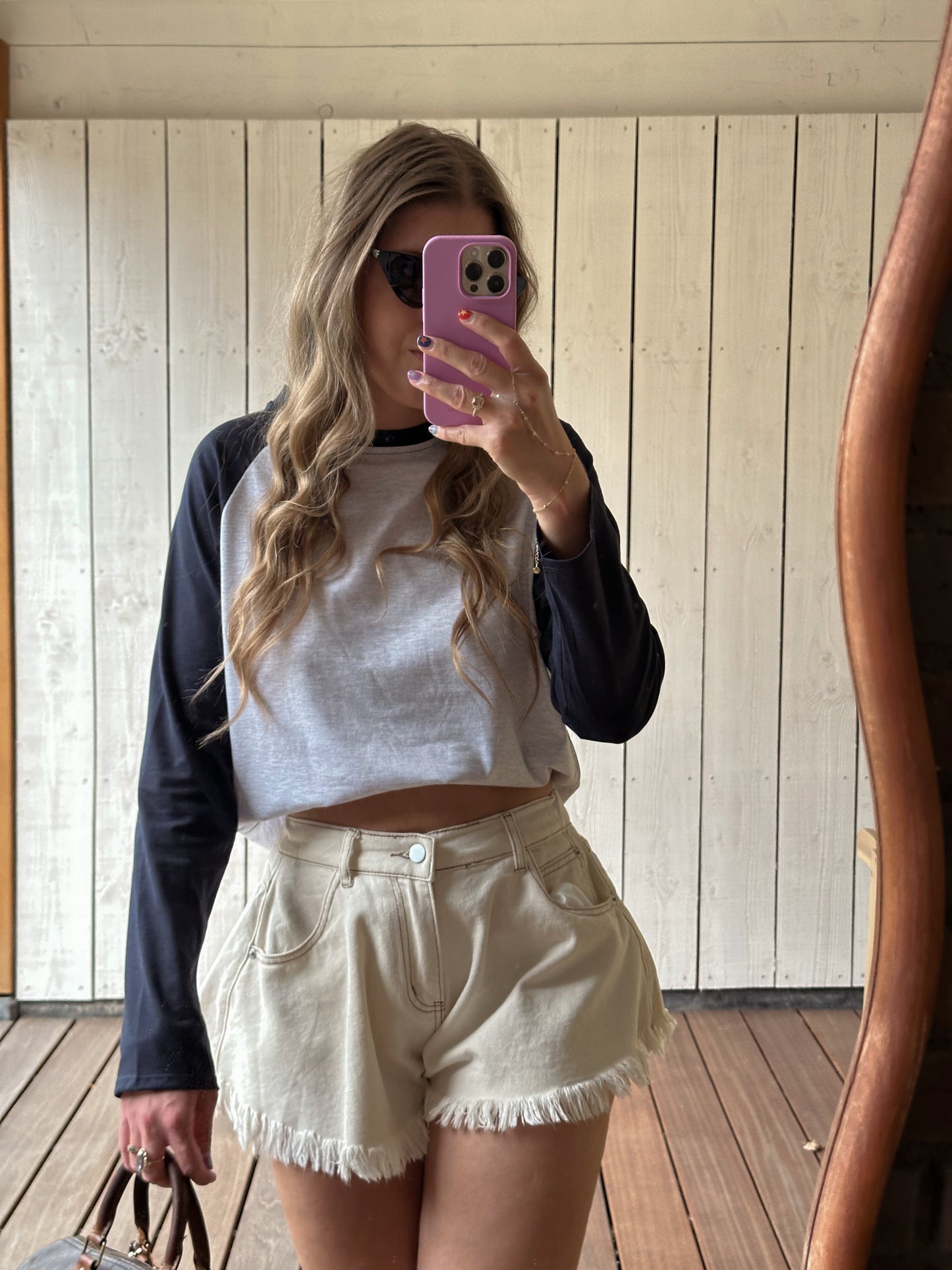 Juul two toned baseball longsleeve navy grey