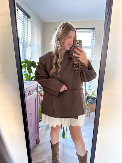 Kastiger Oversized-Blazer Braun