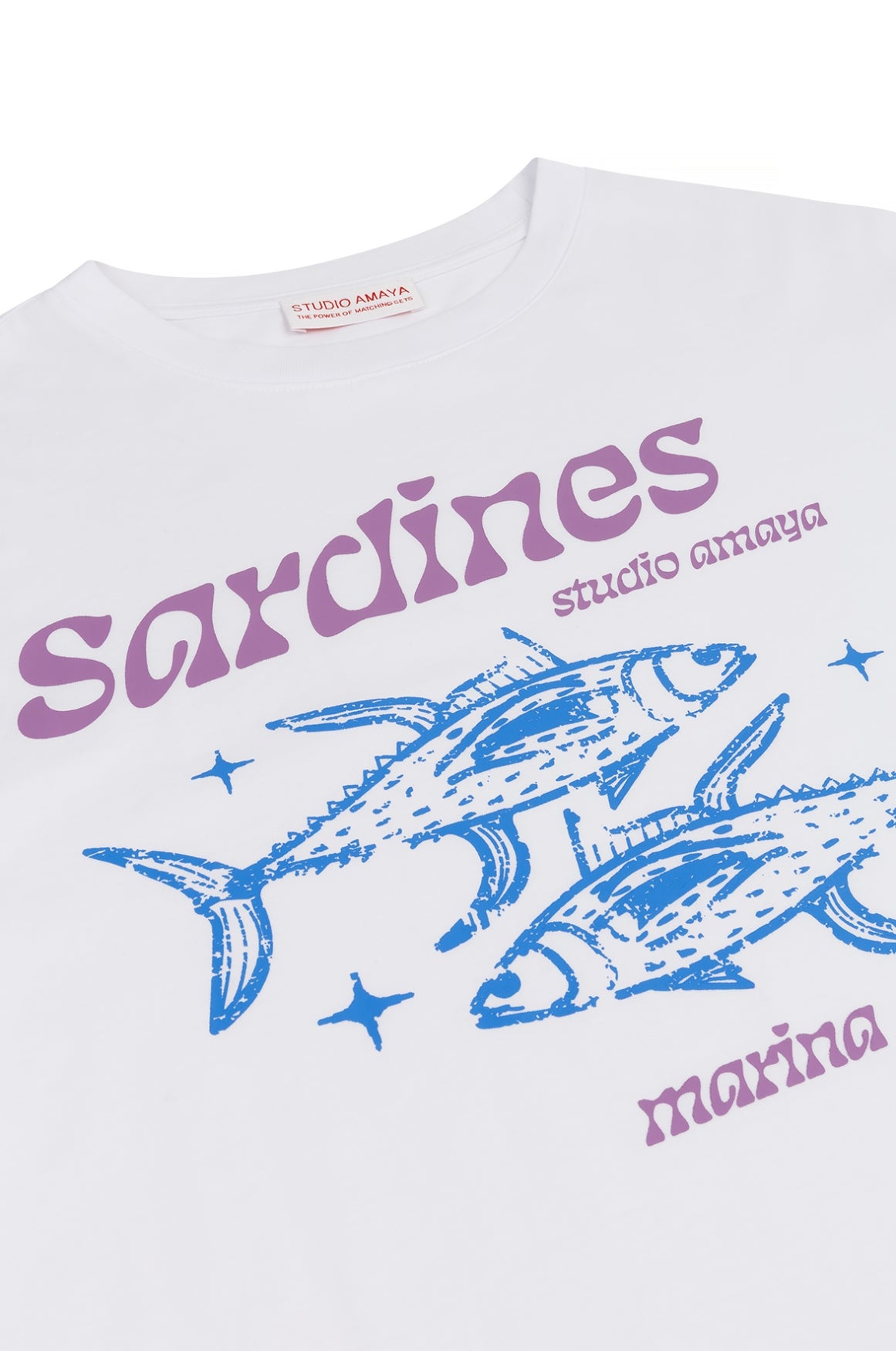 Studio Amaya Sardines Langarmshirt Print weiß