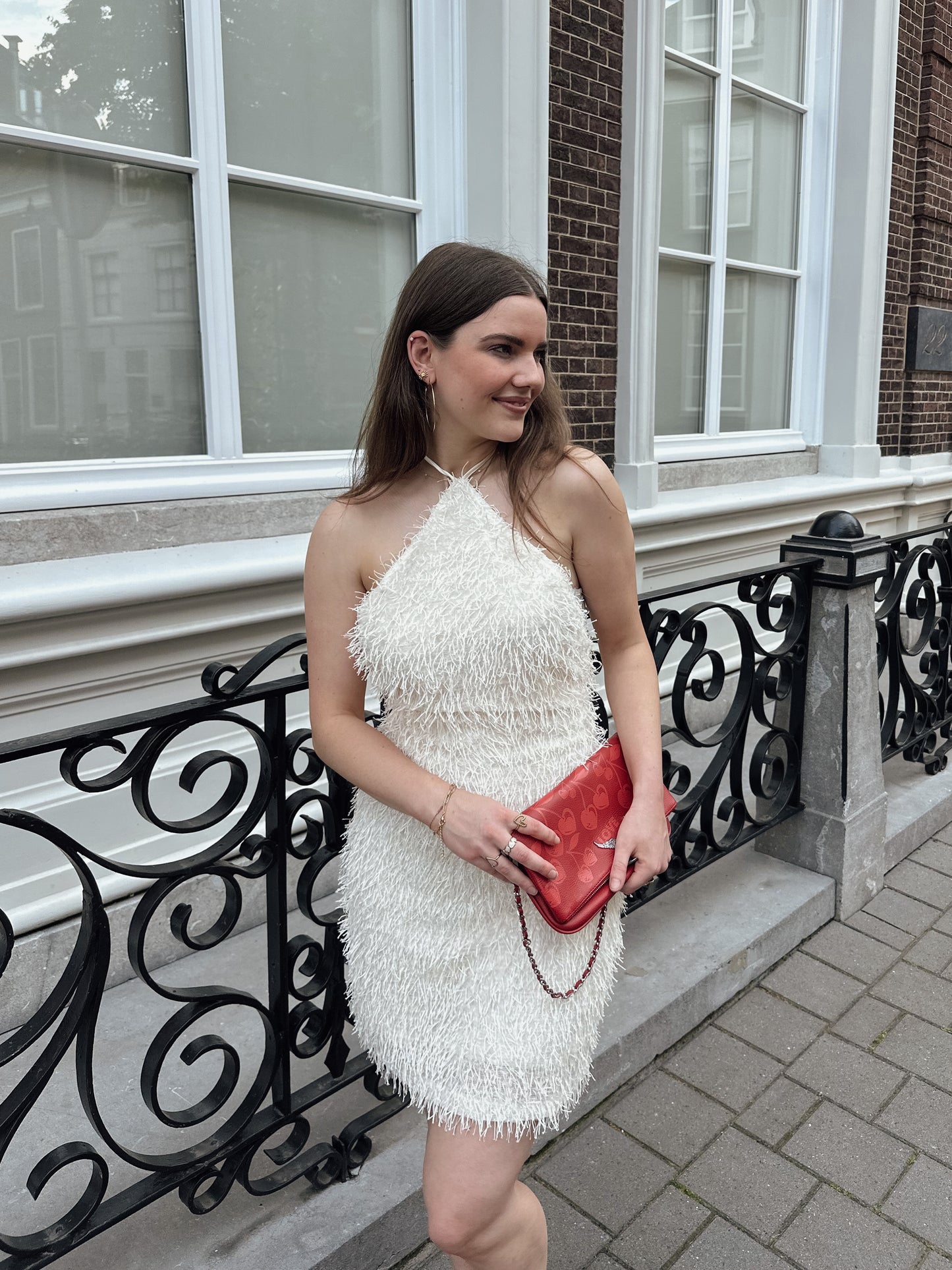 Pip dreamy fringe dress white