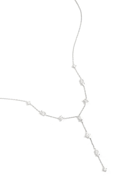 Lucky Y-line necklace with stones
