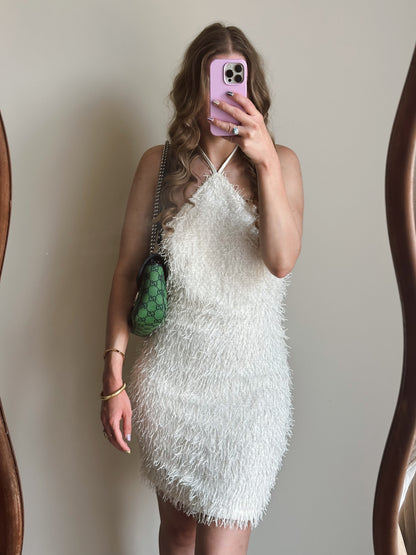 Pip dreamy fringe dress white