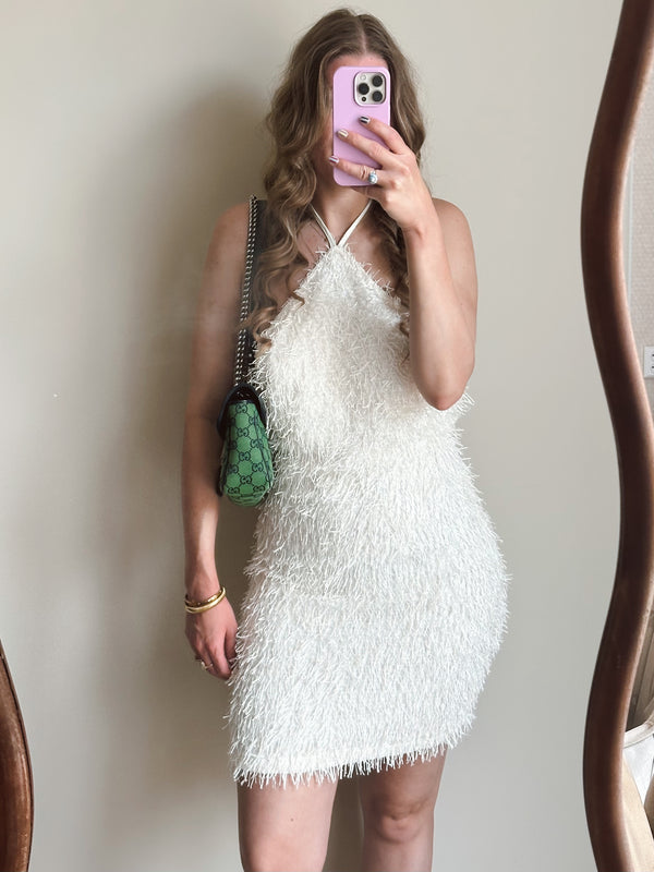 Pip dreamy fringe dress white