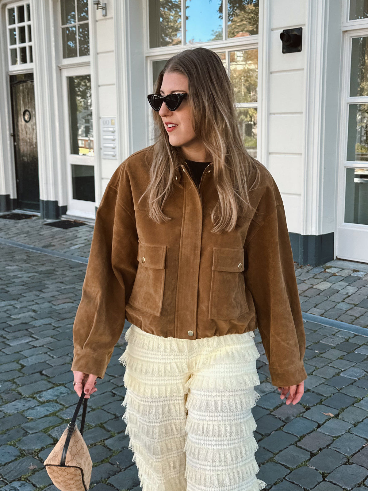 Harper & Yve Inda suède jacket camel