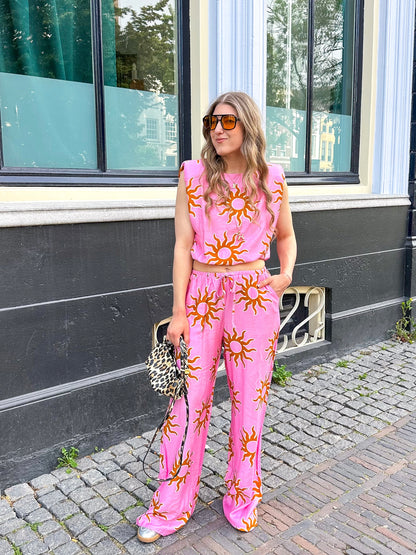 Wavy Sun Top Pink