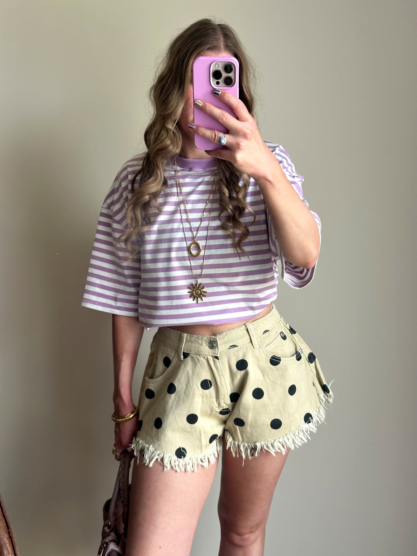 Guusje Jeansshorts Camo ausgefranst Grün