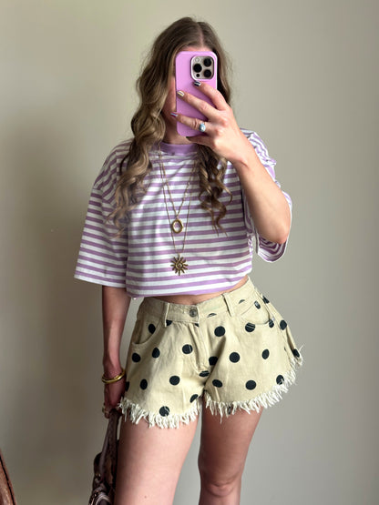 Guusje Jeansshorts Camo ausgefranst Grün
