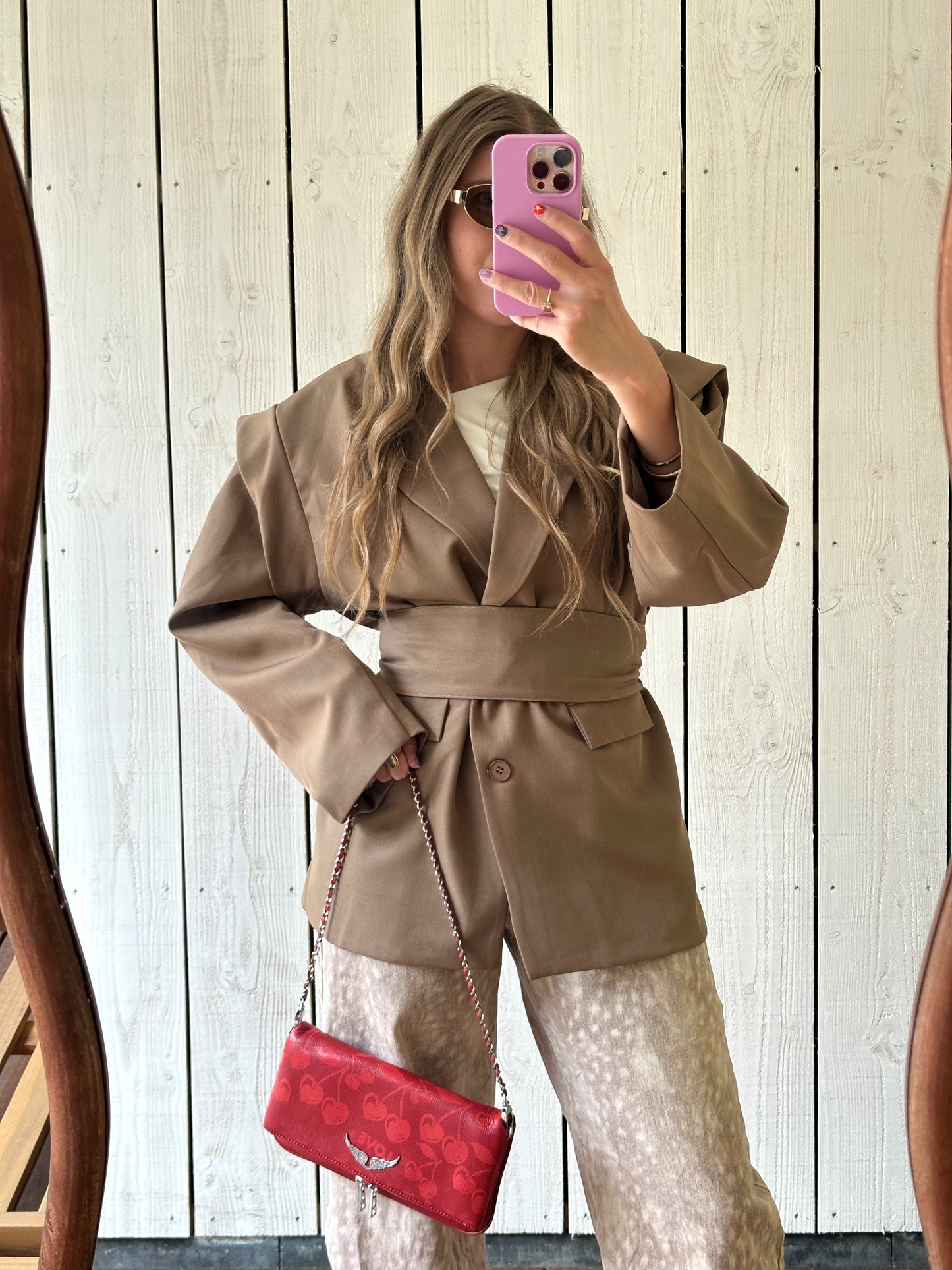 Isabella Blazer mit Gürtel Beige