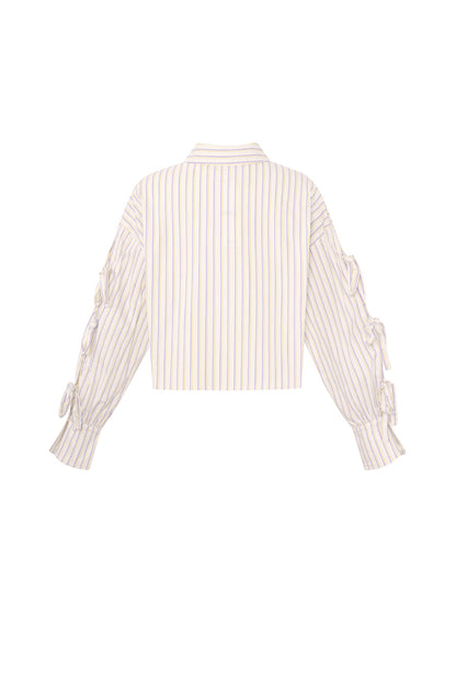 Gestreifte Bluse mit Schleifen