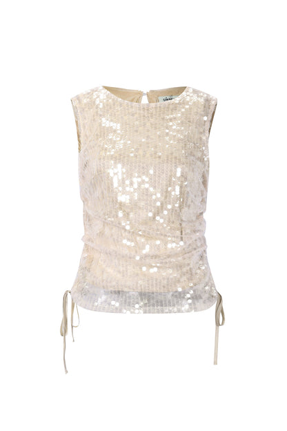 Linde sequin mouwloze top pailletten