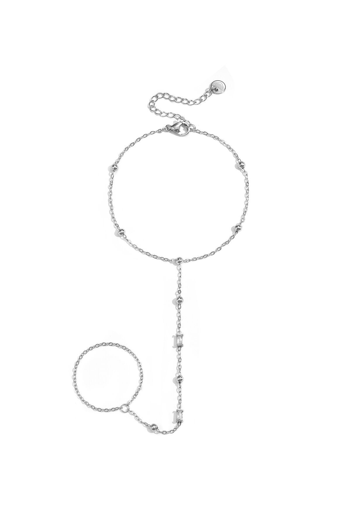 Love me hand chain armband silver