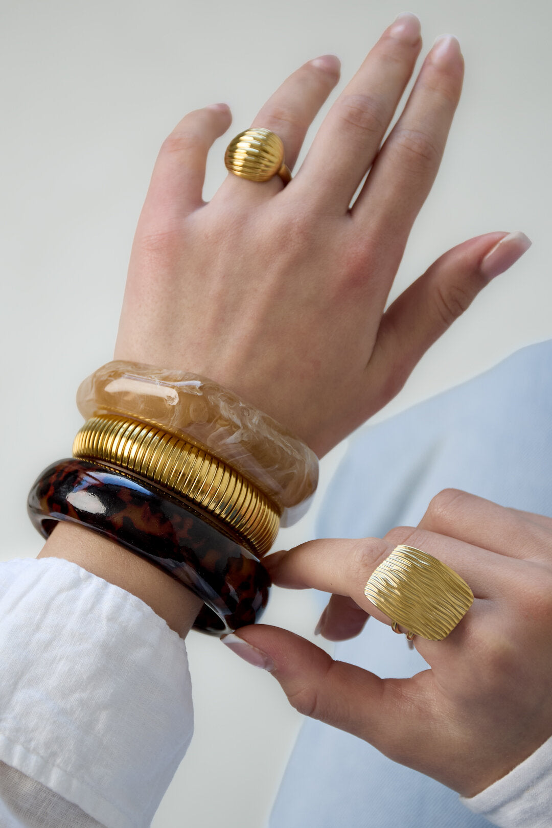 Brown blush bangle leopard