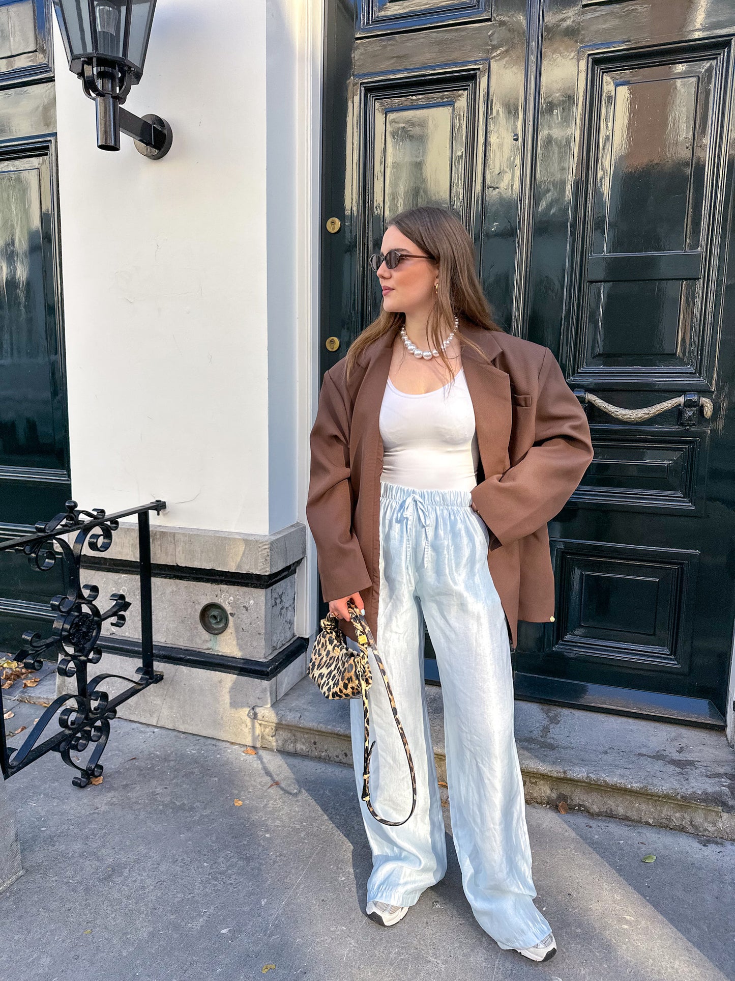 Kastiger Oversized-Blazer Braun