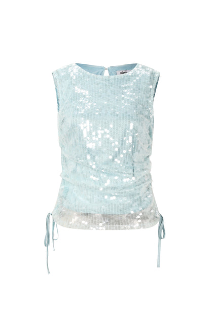 Linde sequin mouwloze top pailletten