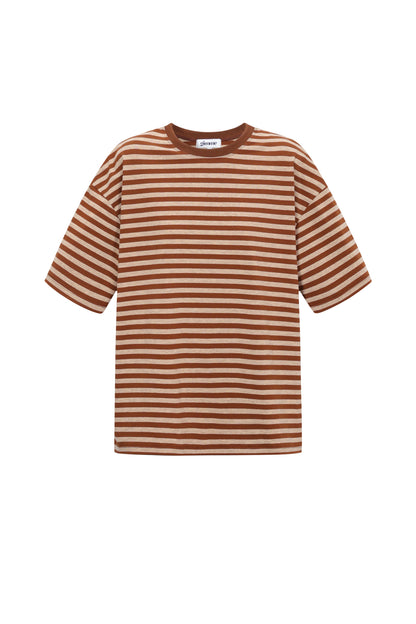 Loes t-shirt met strepen bruin