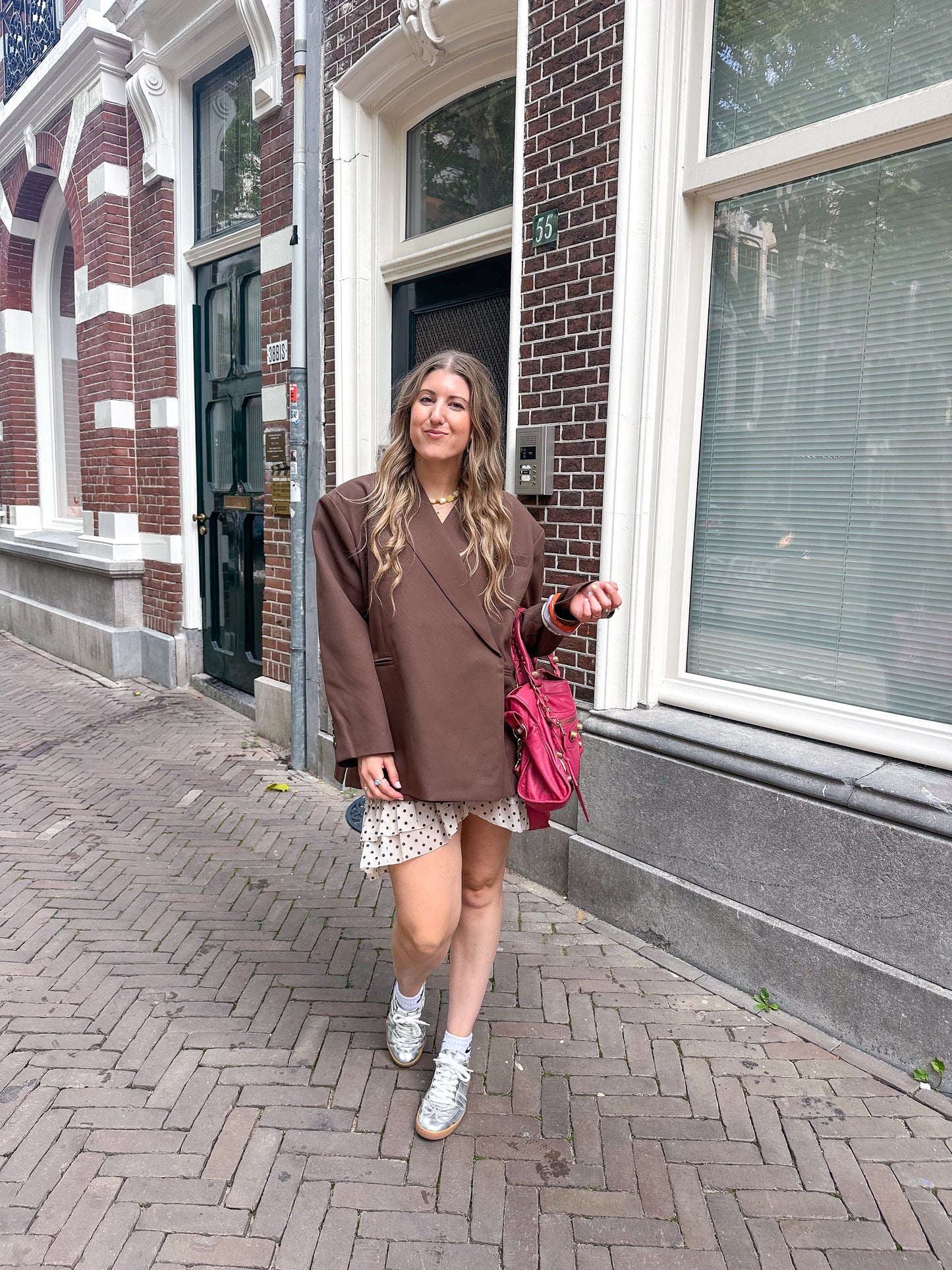 Kastiger Oversized-Blazer Braun