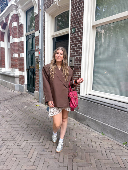 Kastiger Oversized-Blazer Braun