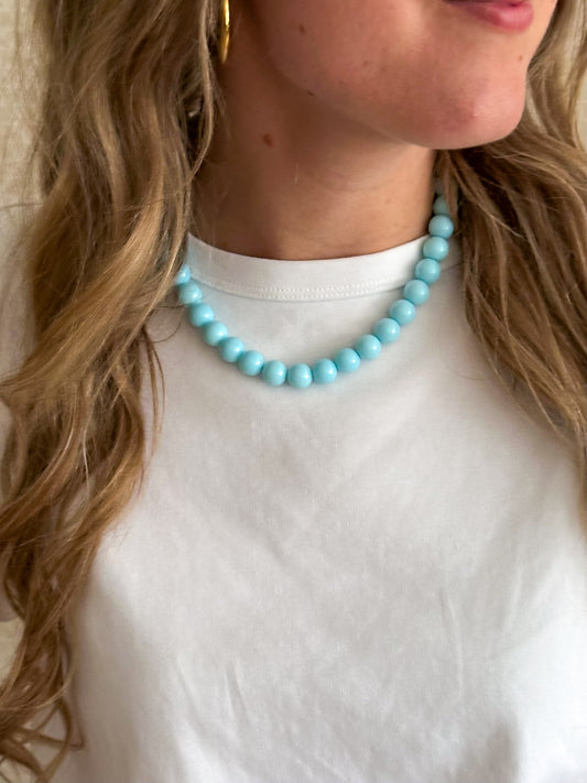 Color Beads Halskette blau