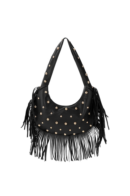 Luna schoudertas met franjes en studs
