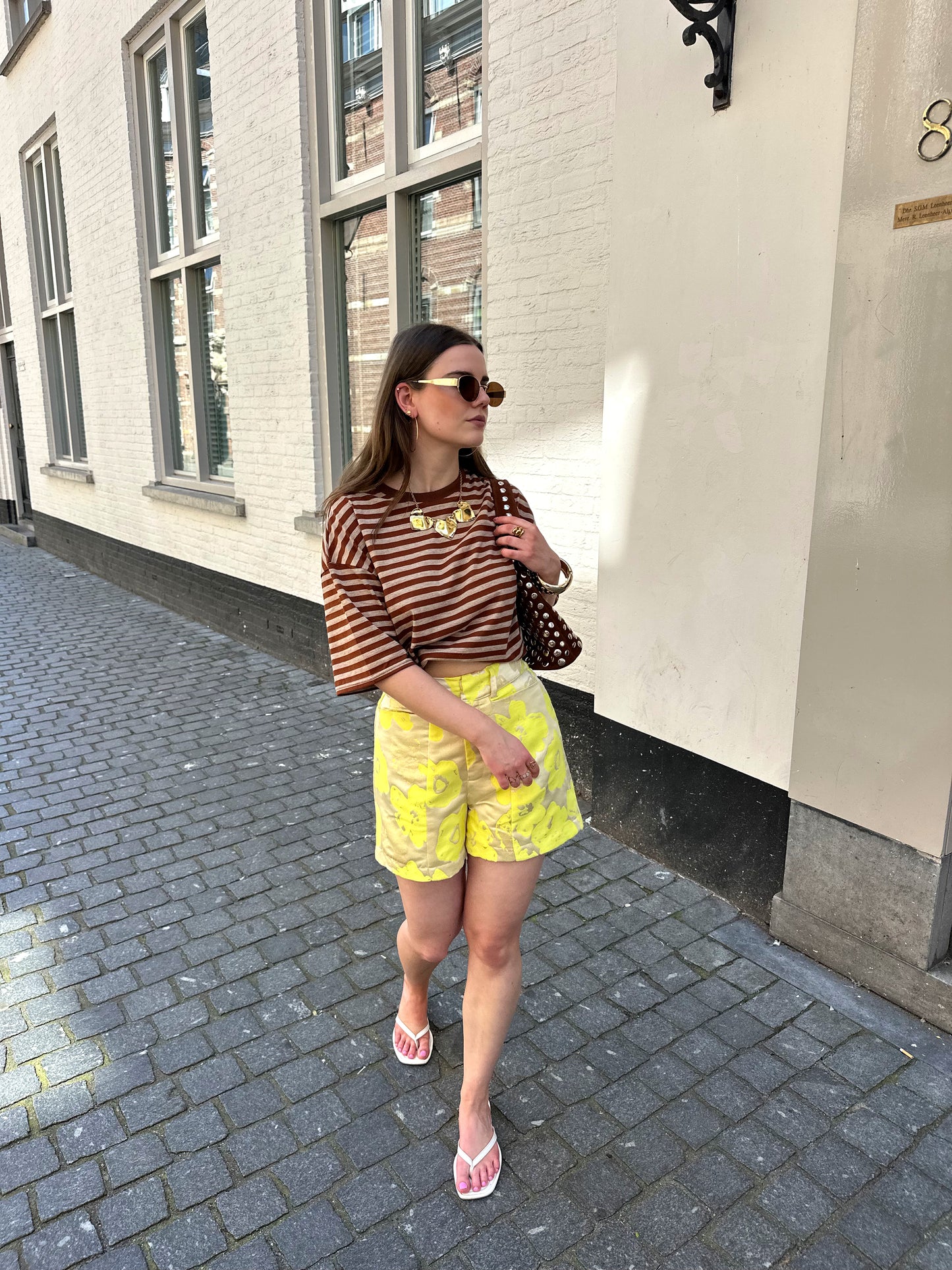 Loes T-Shirt mit Streifen braun
