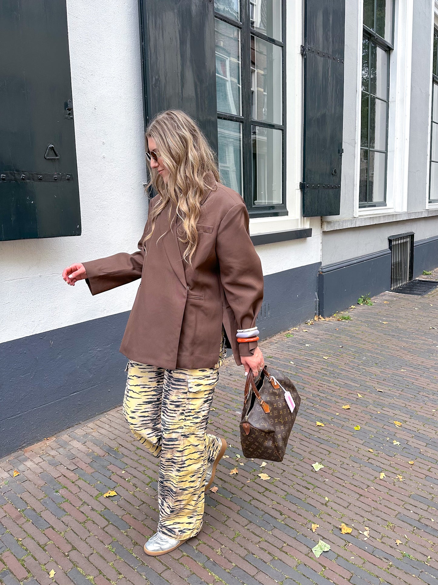Kastiger Oversized-Blazer Braun