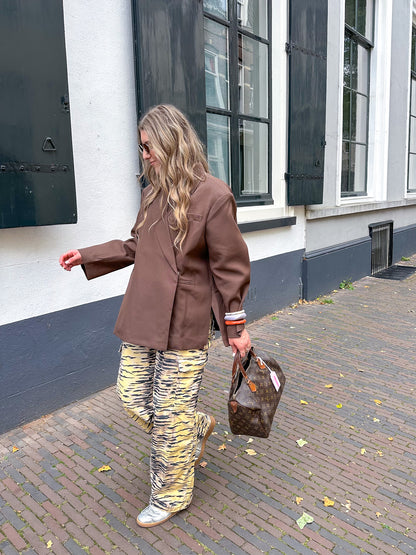 Kastiger Oversized-Blazer Braun
