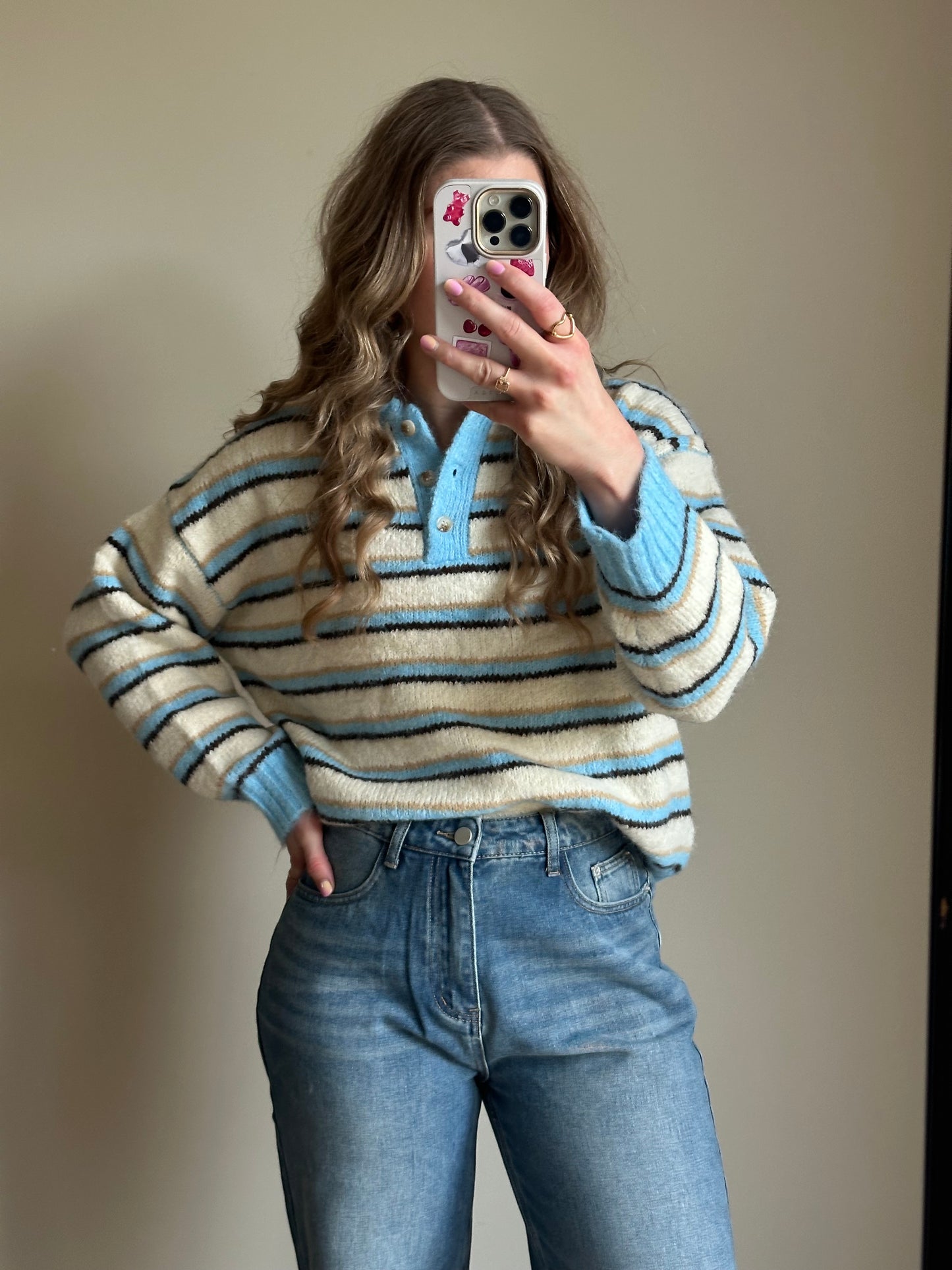 Maud Poloshirt Streifen blau