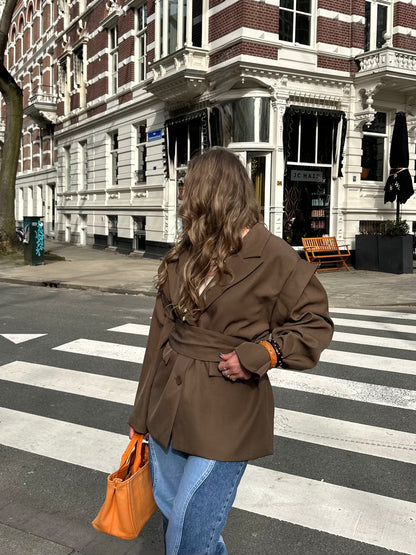 Isabella Blazer mit Gürtel Braun