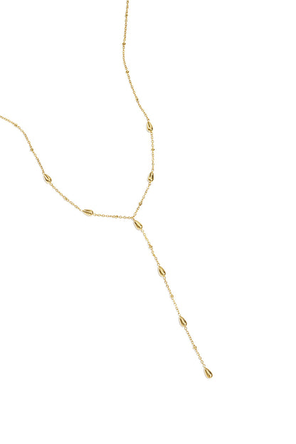 Lucky Y-line necklace with stones