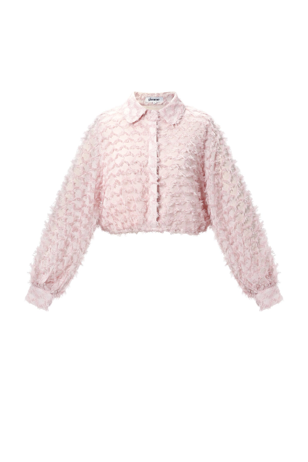 Alexis cropped feather blousje soft pink