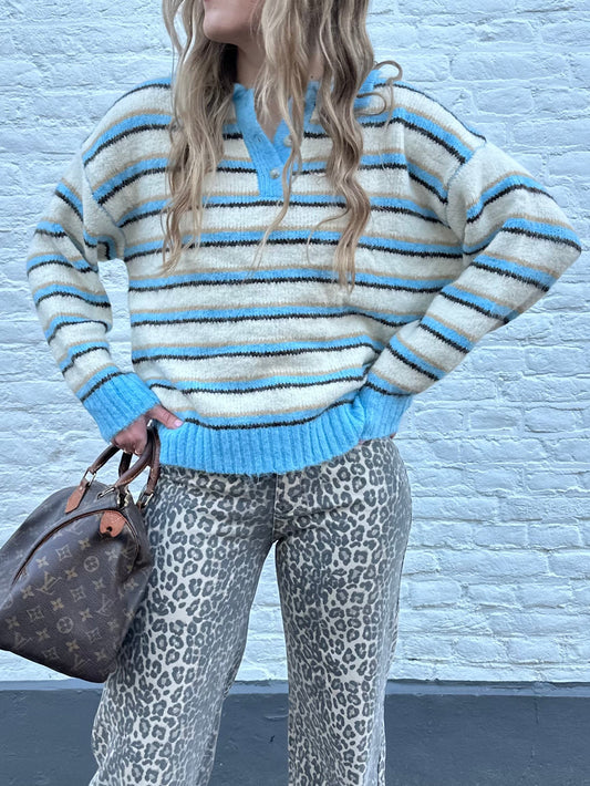 Maud Poloshirt Streifen blau