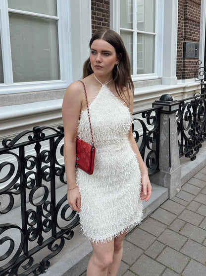 Pip dreamy fringe dress white