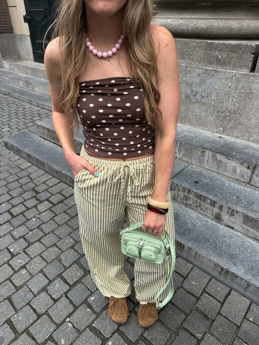 Chloe trägerloses Pünktchen-Top