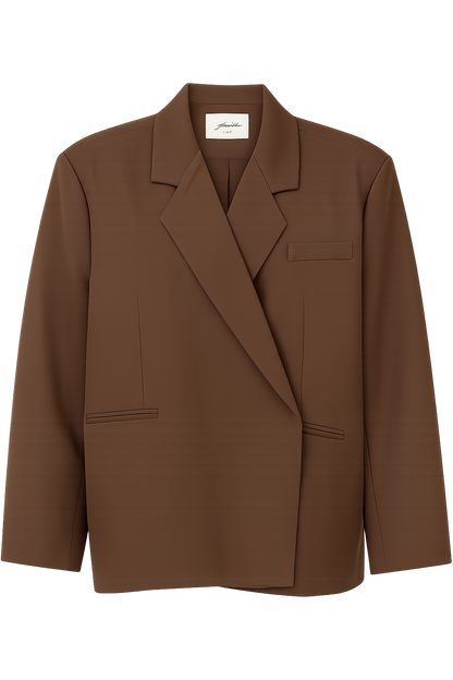 Kastiger Oversized-Blazer Braun